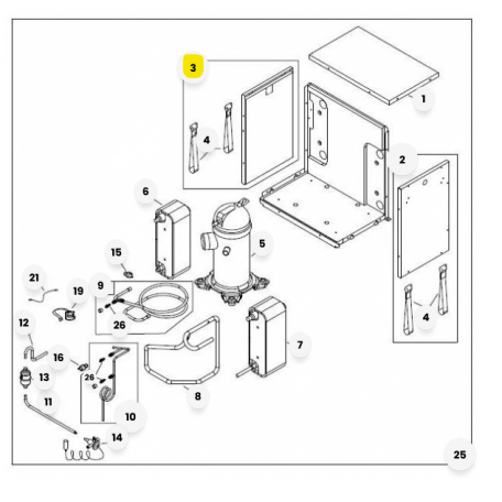Côté gauche groupe frigo chaudière et PAC Atlantic 926301