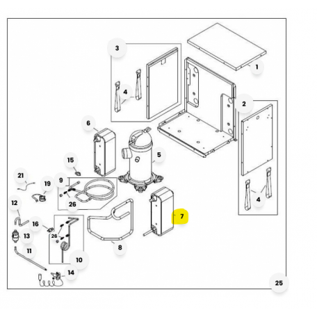 Echangeur 64H-F + manchon + isolant (capt.) chaudière et PAC Atlantic 922505