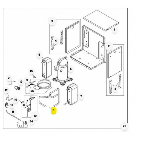 Tuyau entrée compresseur 6 kw + isolation chaudière et PAC Atlantic 982414