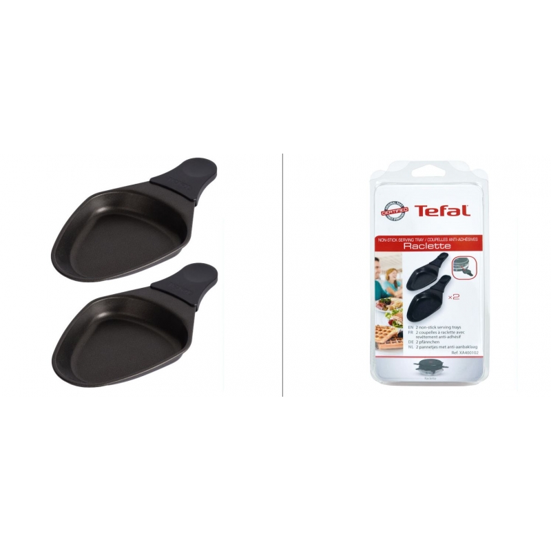 Lot de 2 coupelles Antiadhesives pour raclette, XA400102. Poelon Tefal.